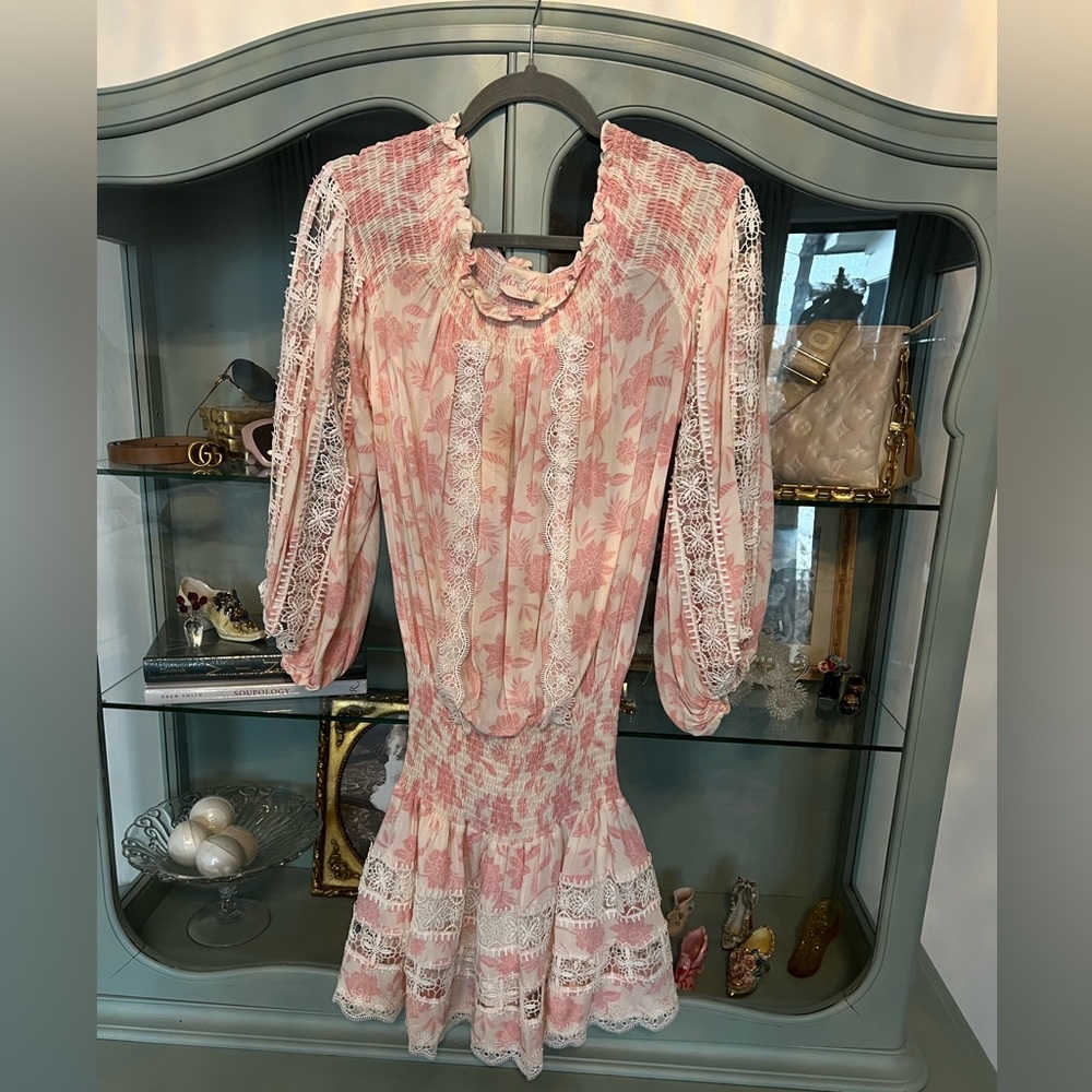 Miss June Paris Pink Floral mini dress - size 4